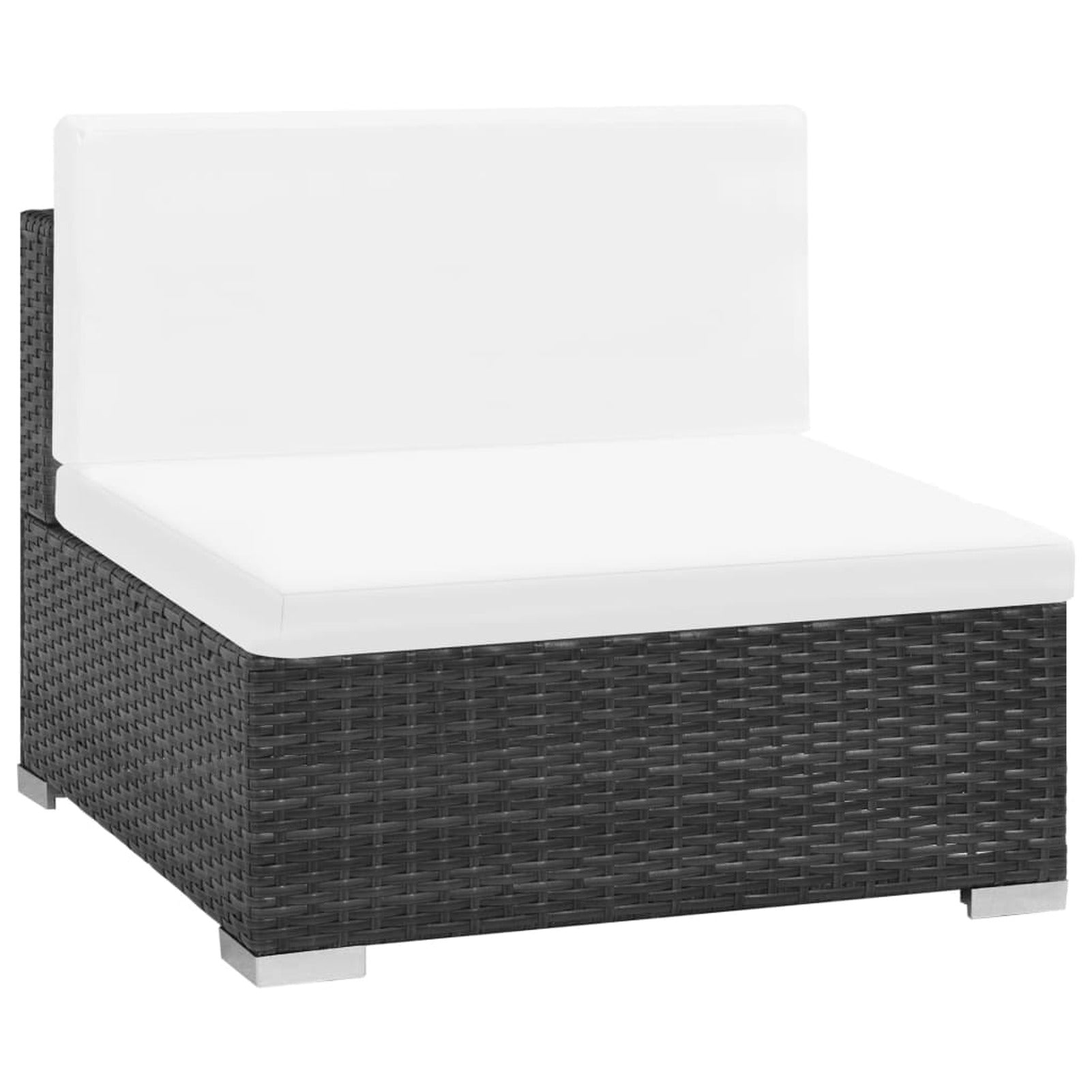 6 Piece White Cushioned Poly Rattan Patio Conversation Set F544