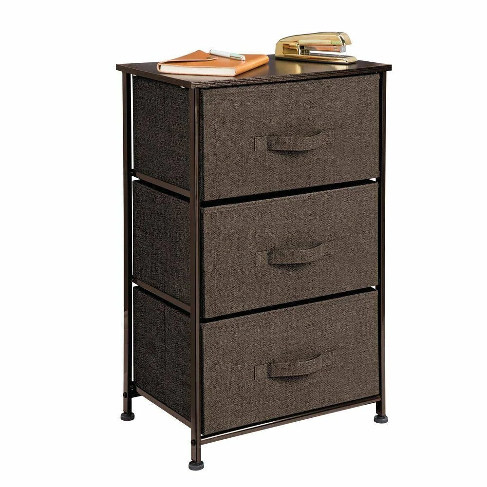 Coffee Espresso 3 Drawer Dresser Storage Tower S596