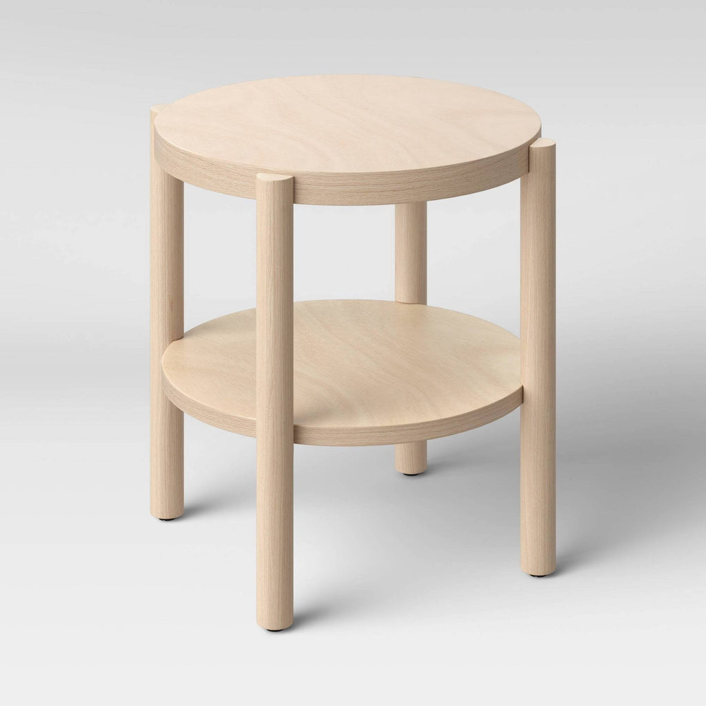 Round Wood Accent Table Natural O491807