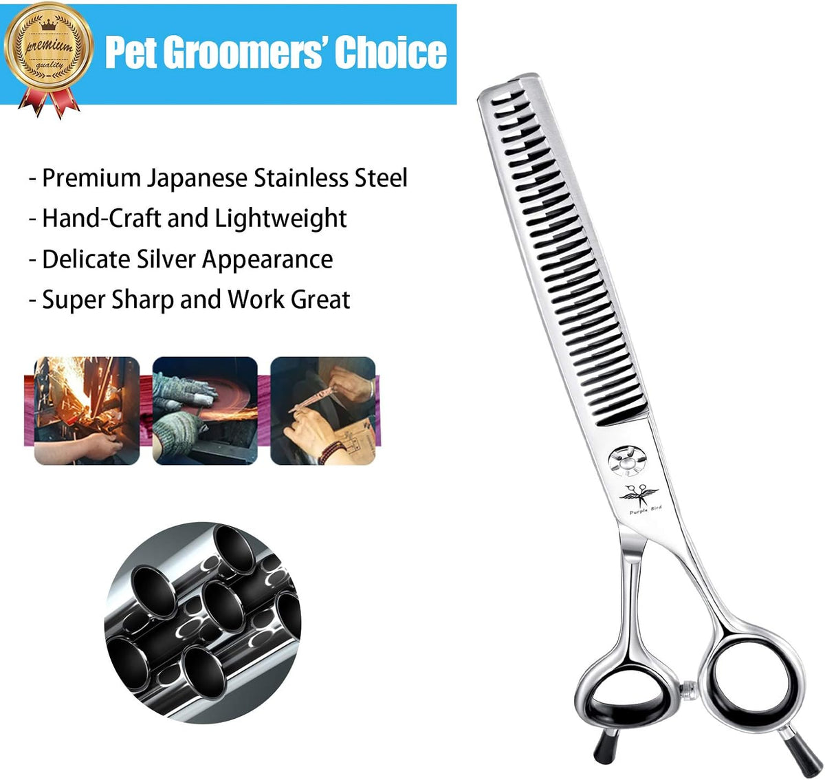 6.5 Inch Dog Grooming Scissors Japanese Stainless Steel Silver A410