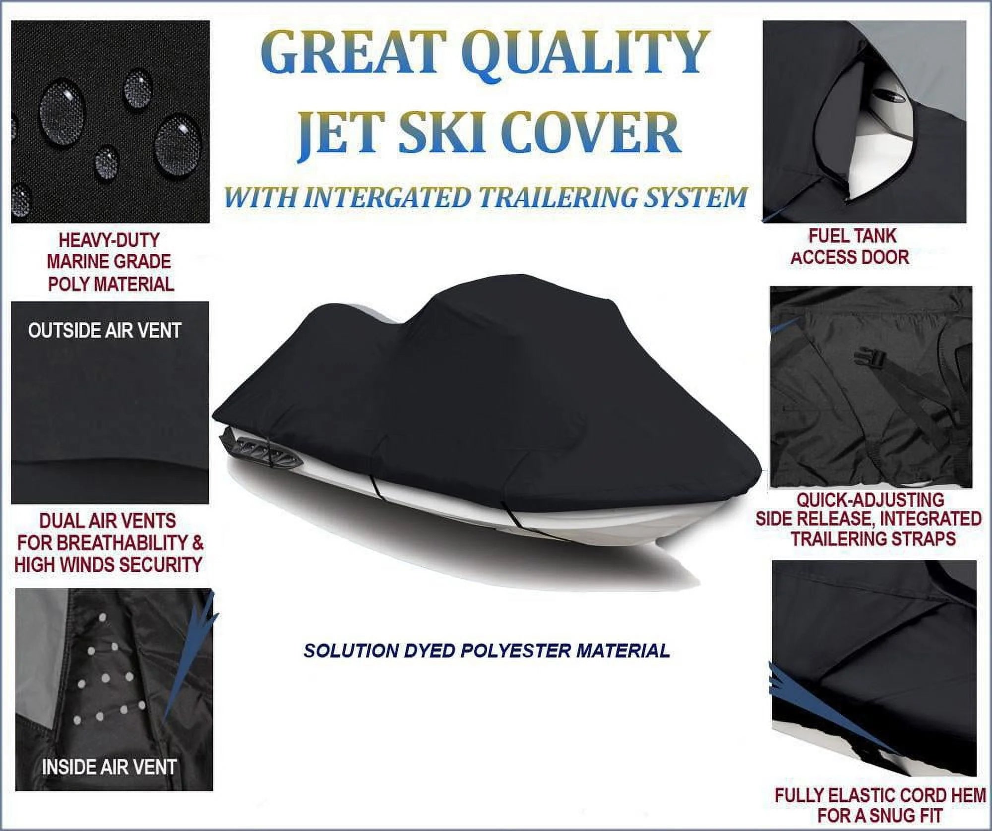Black 600 Denier Jet Ski Cover A670858