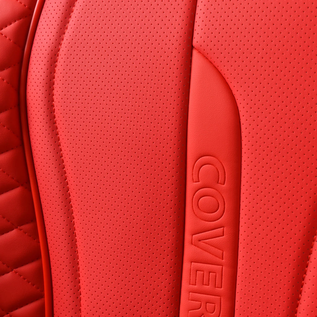 Red 2PCS Front Leather Waterproof Car Seat Covers N465