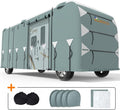 RV Cover, Extra-Thick 5 Layers Anti-UV Top Panel, Fits 40'-43' Motorhome, Water-Proof, with 2Pcs Extra Straps & 4 Tire Covers F827