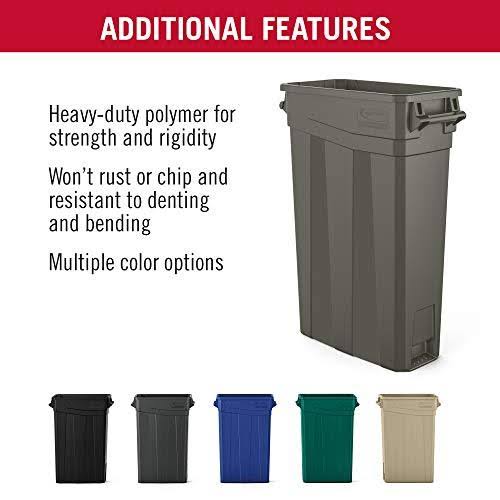 Slim Trash Can, 23 Gal., Green Q4041
