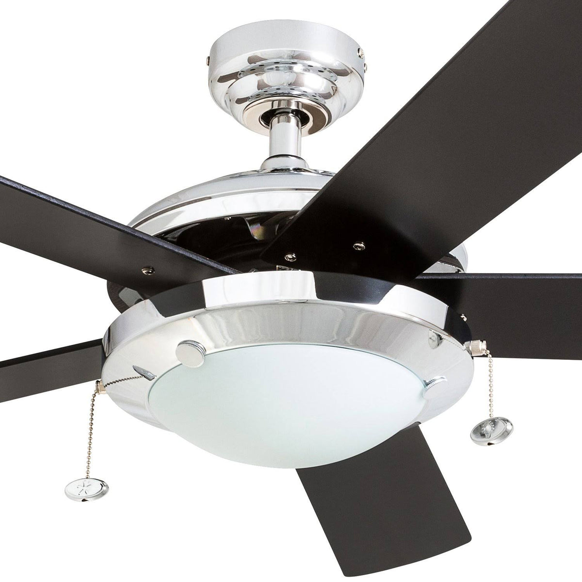 Chrome Contemporary Rustic Ceiling Fan, 52 LED J75815