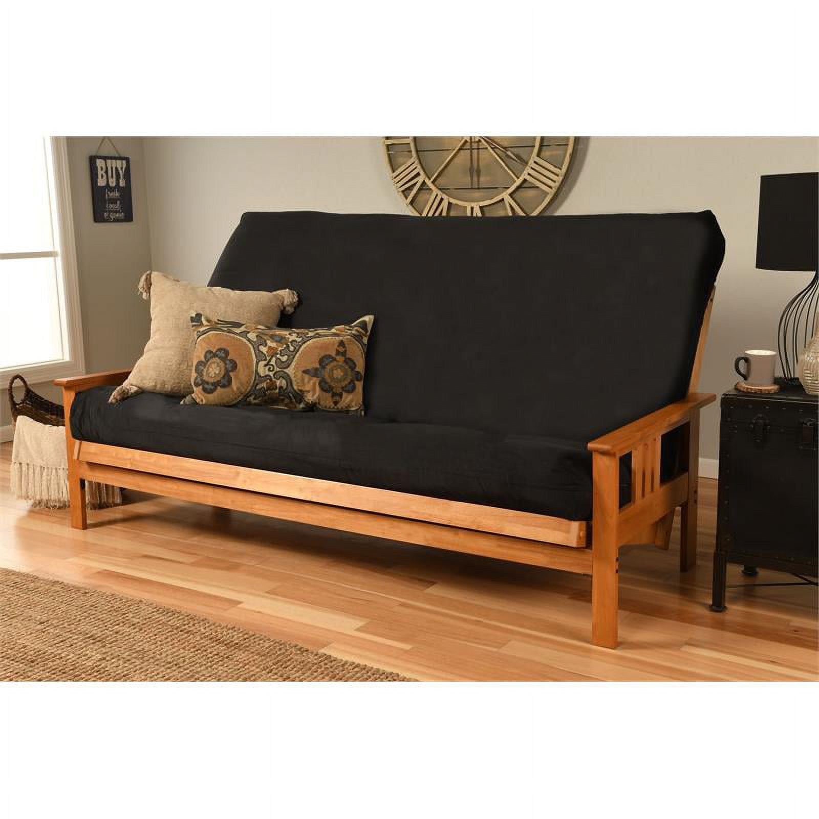 Queen-size Suede Black Futon Cover K74865