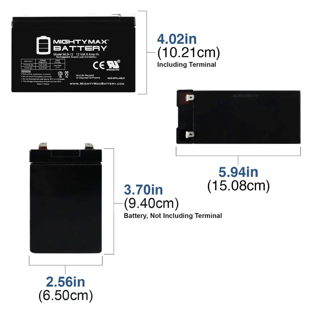 12V 9Ah SLA Battery Replacement T1403