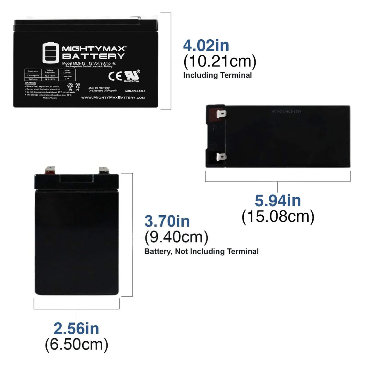 12V 9Ah SLA Battery Replacement T1403