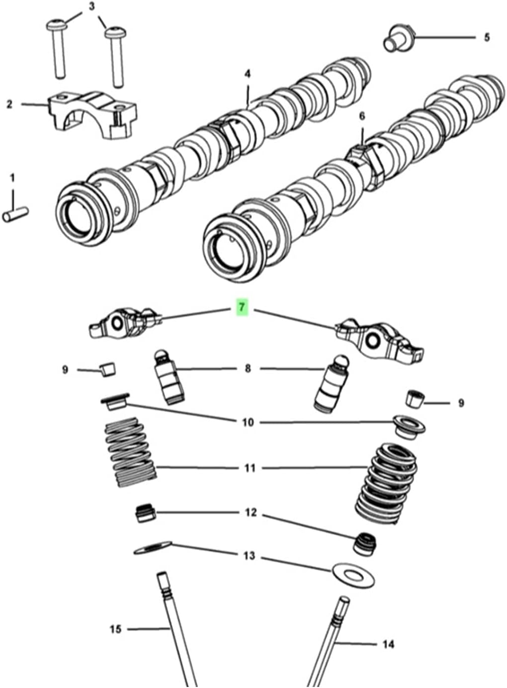 Rocker Arm Valve Lifter Kit for 3.2L Engines A7075