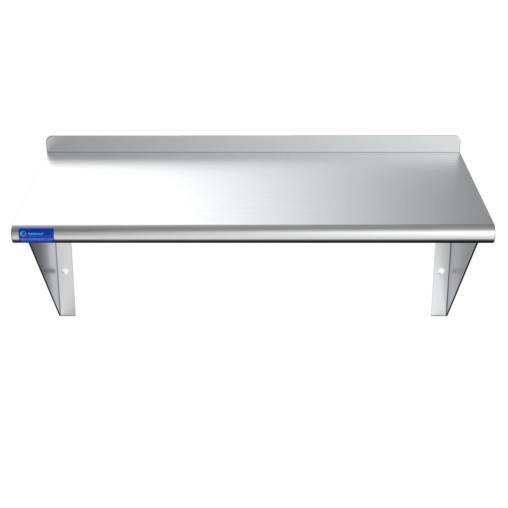 24" Long x 10" Deep Stainless Steel Wall Shelf M712