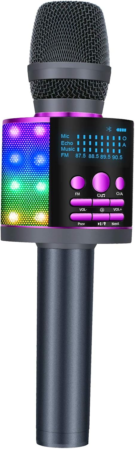 Green Bluetooth Karaoke Microphone with LED Screen L42127