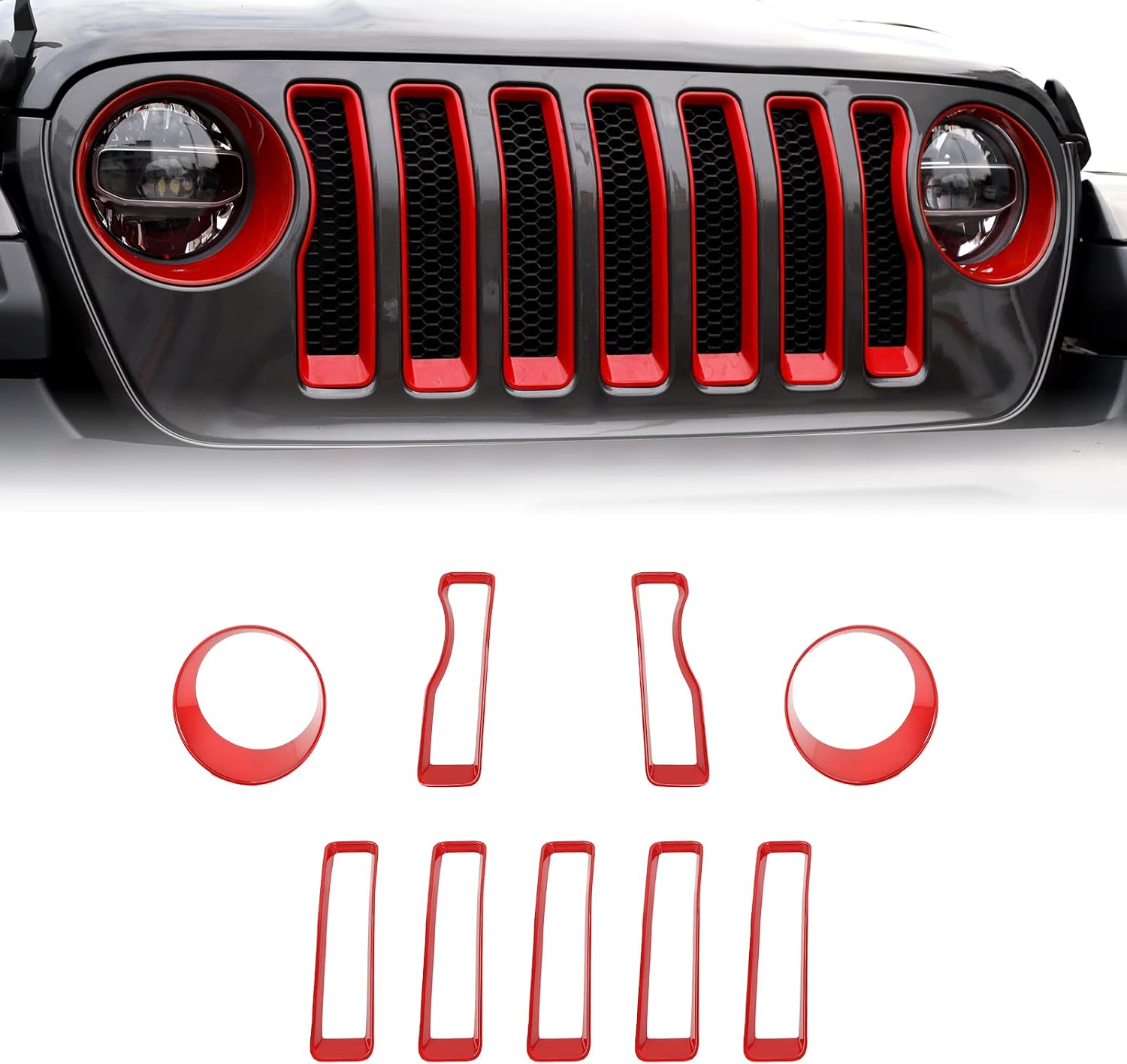 Matte Black Mesh Grille Insert and Headlight Turn Light Cover Trim Pack of 2 S818