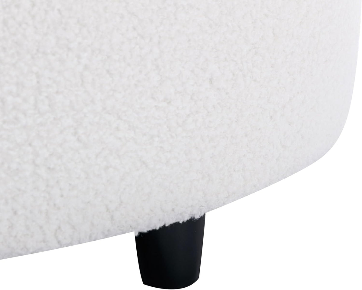 Curved Upholstered Sofa with 3 Pillows L39072