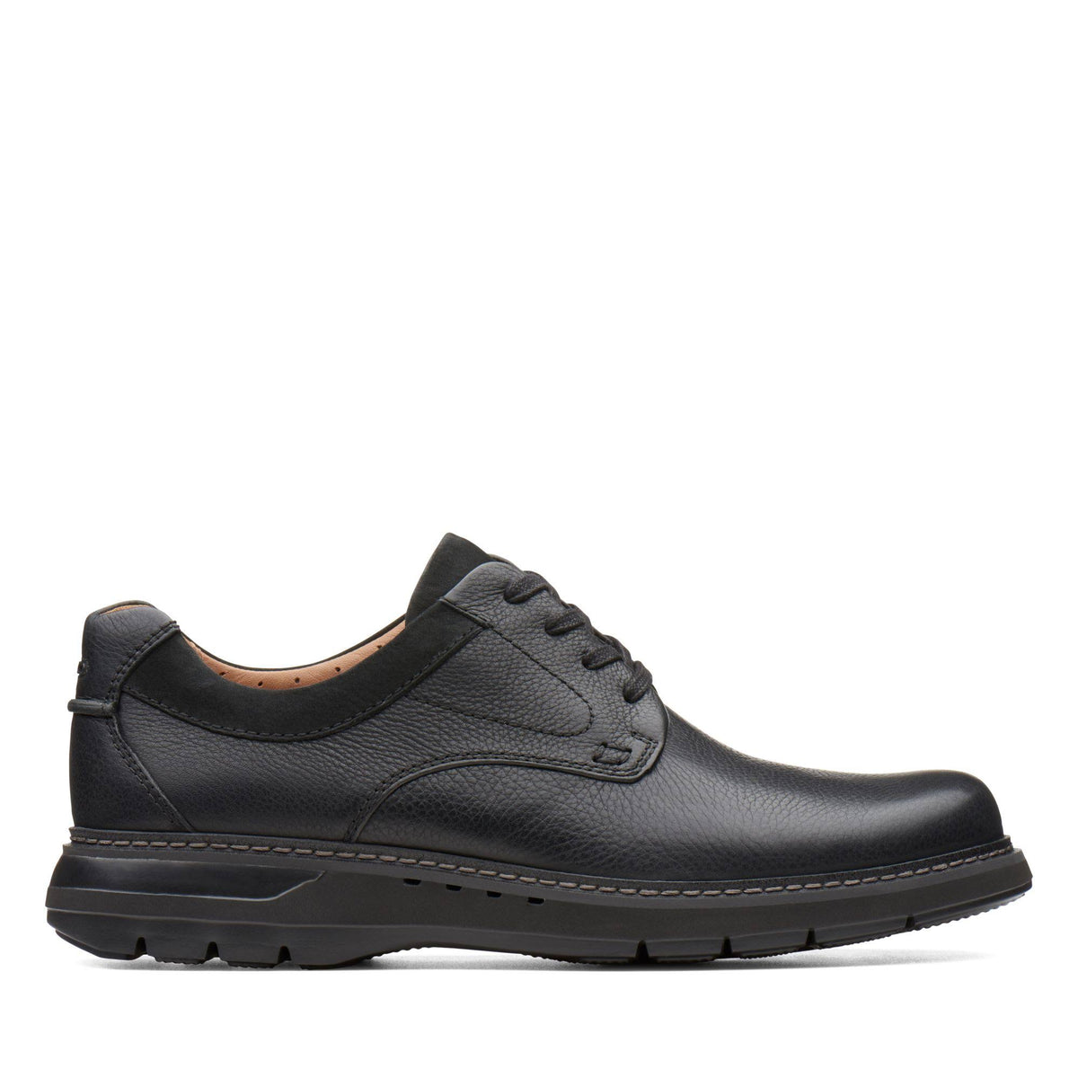 Black Leather Un Ramble Lo Shoes P712