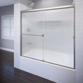 Semi-Framed Sliding Tub Door in Brushed Nickel B450