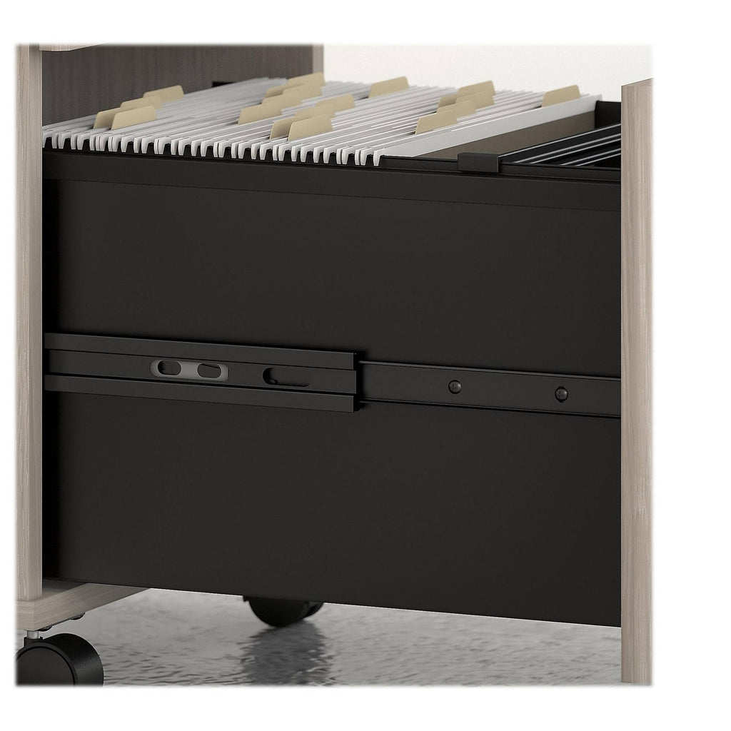 Sand Oak U Shaped Desk with Mobile File Cabinet I232159