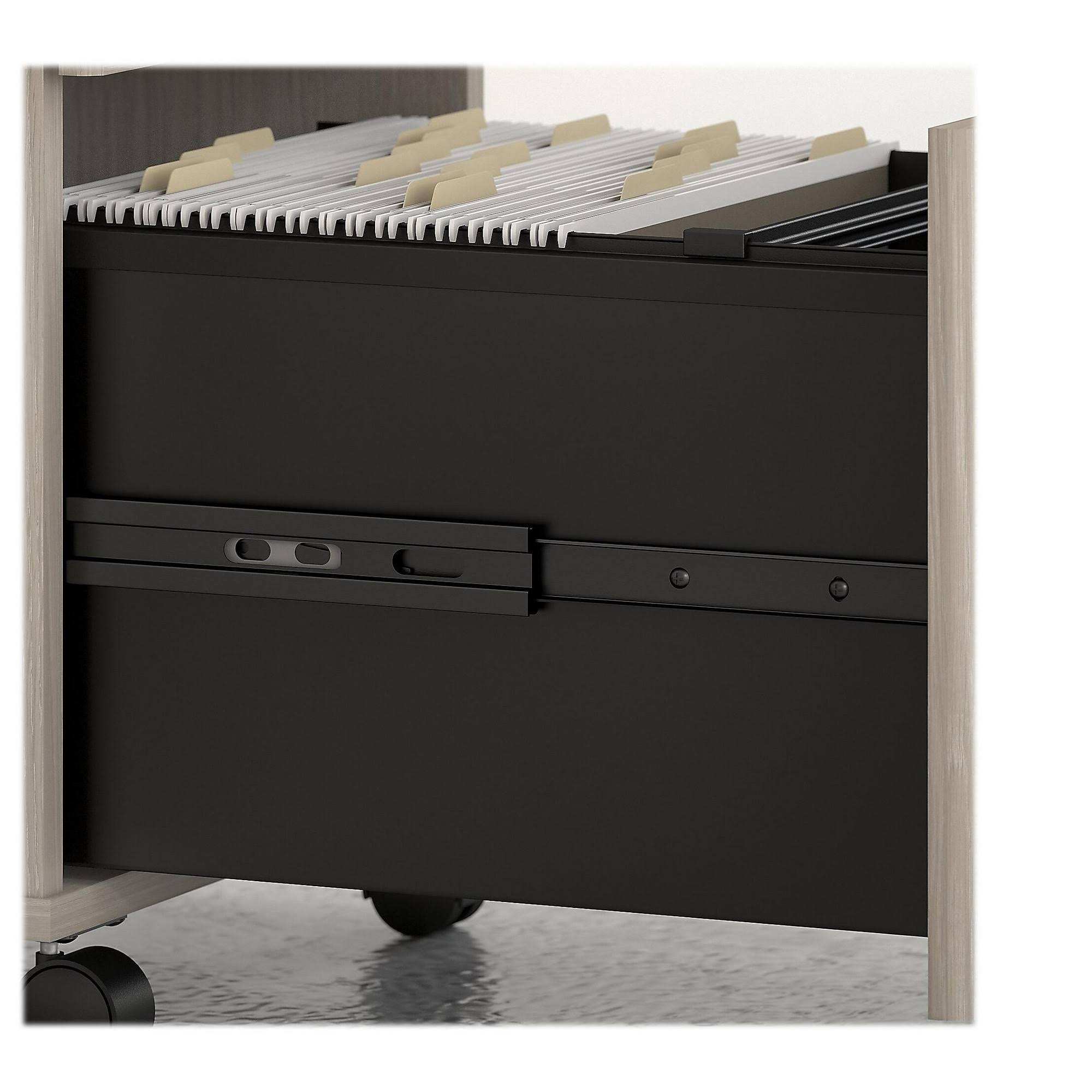 Sand Oak U Shaped Desk with Mobile File Cabinet I232159
