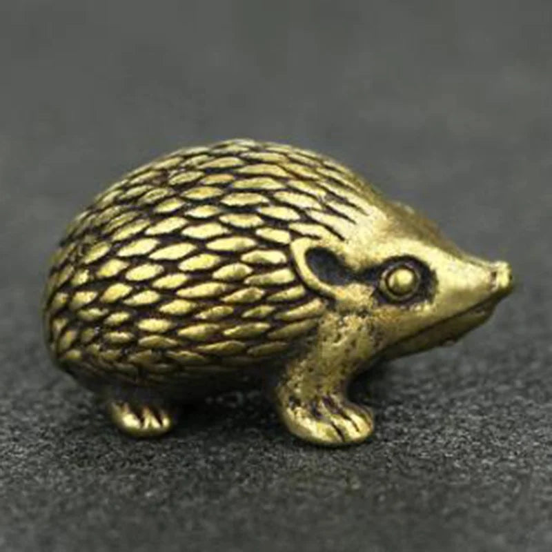 Brass Hedgehog Ornaments Vintage Antique Statue K9709