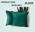 Set of 2 Velvet Decorative Throw Pillow Covers with Fringe Cushion Case G956