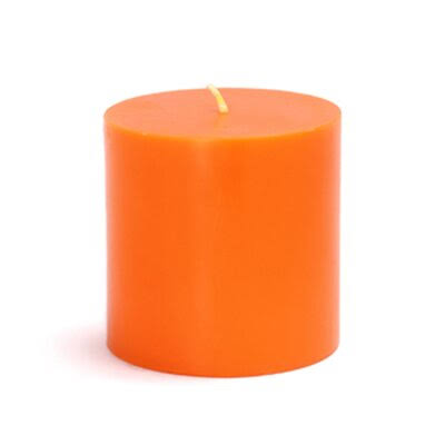 Orange Unscented Paraffin Pillar Candle F5532