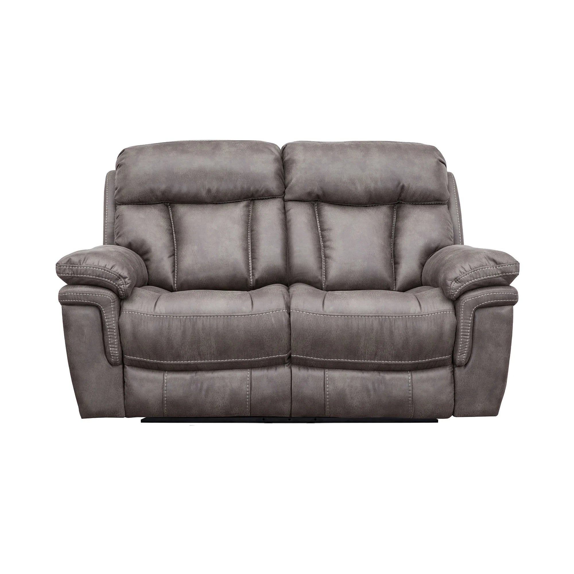 Gunmetal Fabric Power Loveseat H8454