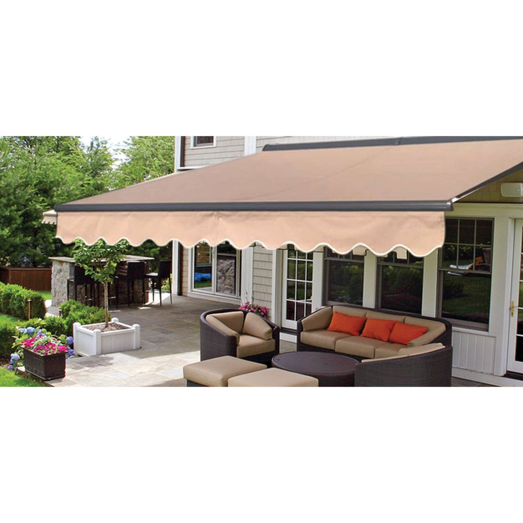Motorized LED Half Cassette Retractable Awning 10 x 8 Feet, Sand S649