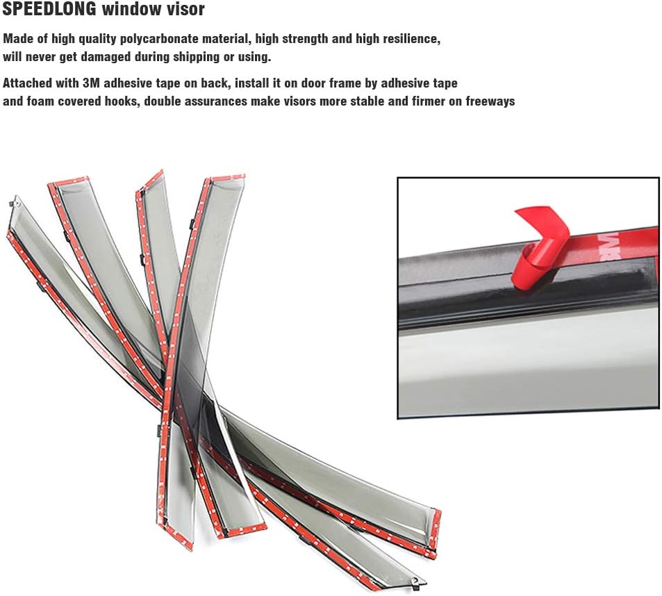Car Window Visor Vent Shade Deflector Sun/Rain Guards X7649