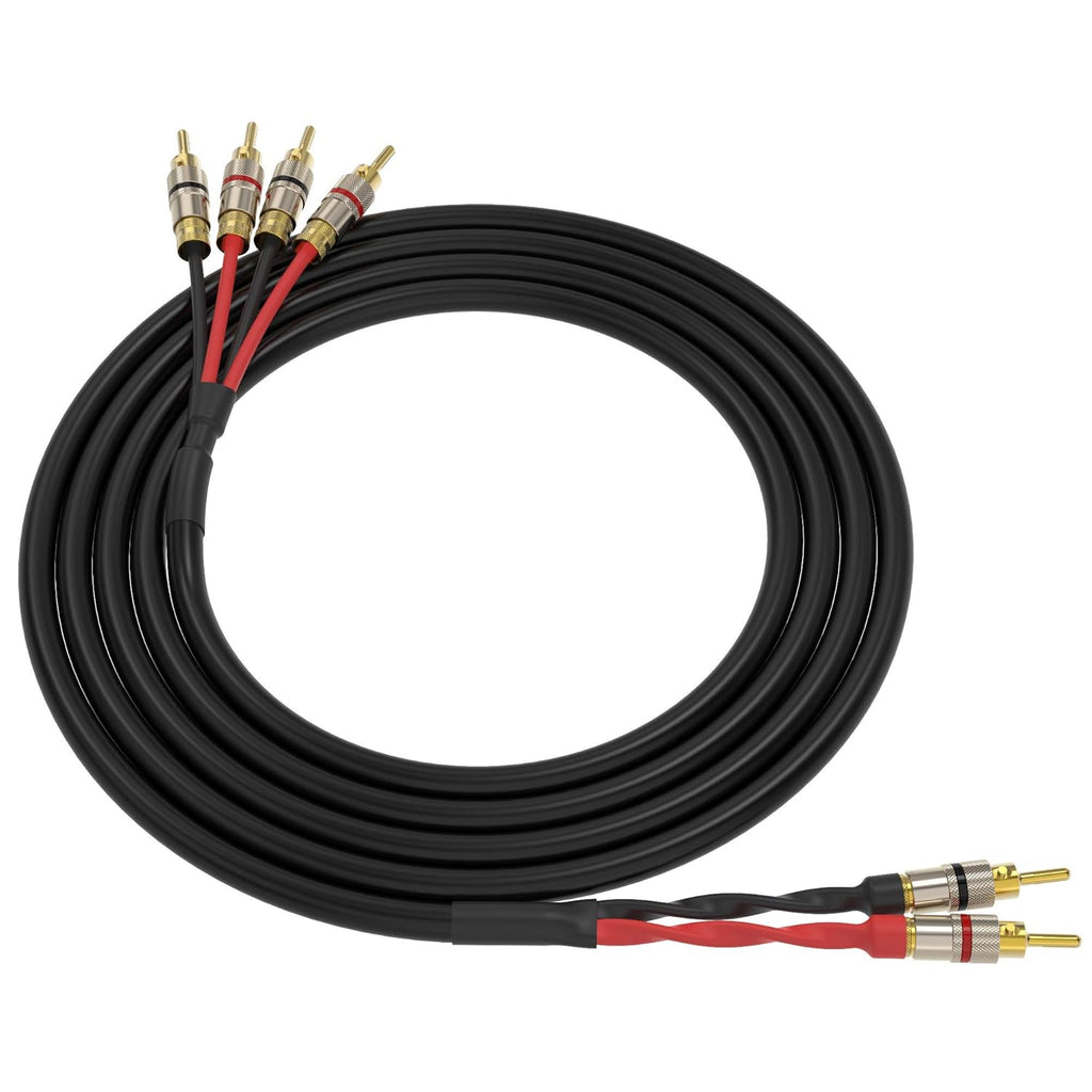 Black Gold Plated Locking Banana Speaker Cable 6 Feet F82386