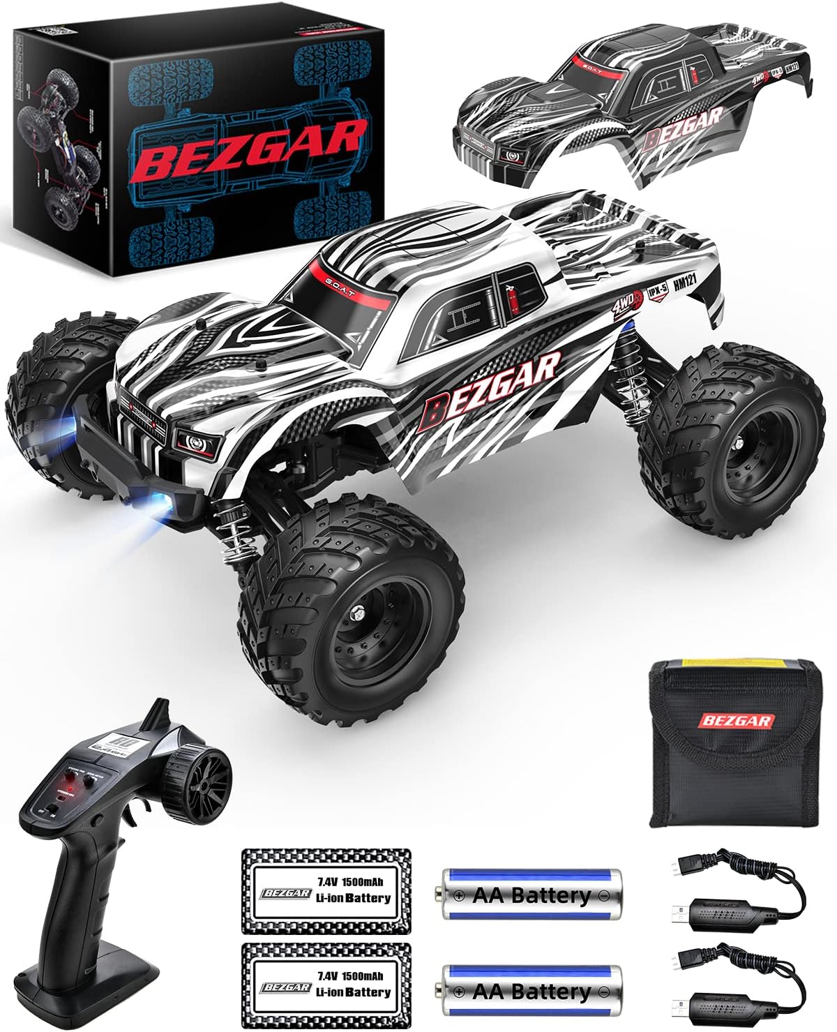 1:12 Scale 4x4 Offroad Remote Control Truck with 2 Rechargeable Batteries J125264