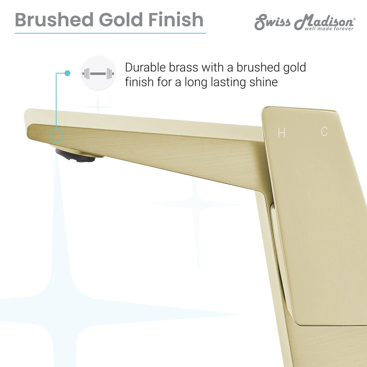 Brushed Gold Single Handle Bathroom Faucet H454