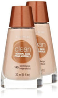 2pcs CoverGirl Clean Liquid Warm Beige 145 1.0-oz Bottles T270