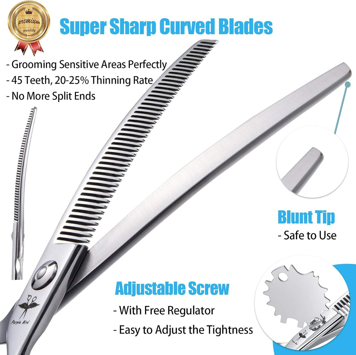 6.5 Inch Dog Grooming Scissors Japanese Stainless Steel Silver A410