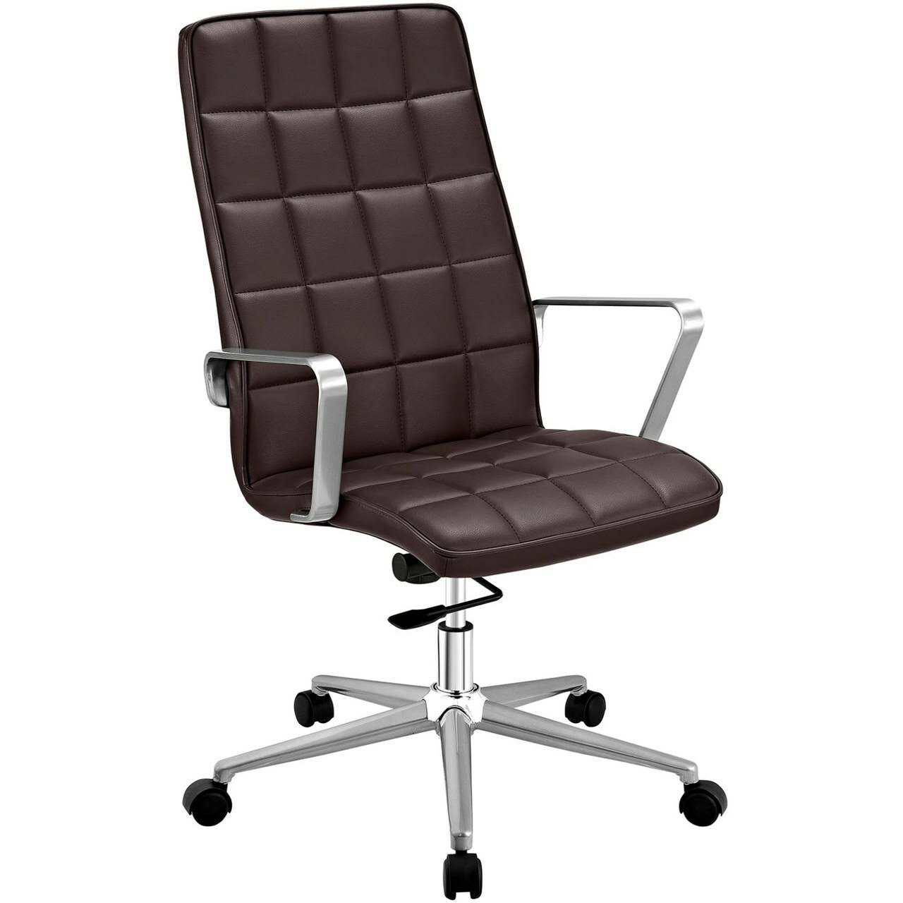 Brown Faux Leather Highback Office Chair W487137