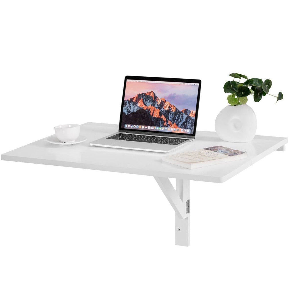 White Folding Wall-Mounted Drop-Leaf Table N7306