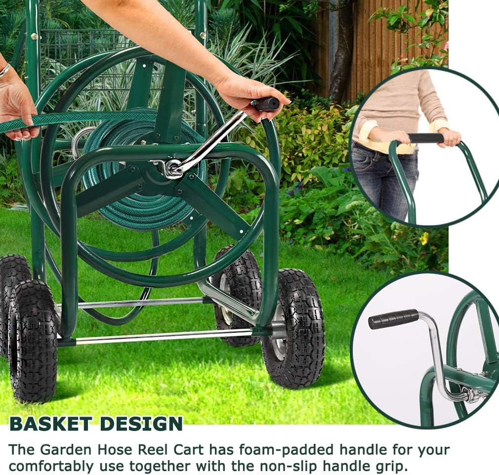 Garden Water Hose Reel Cart with 300FT Hose G967760