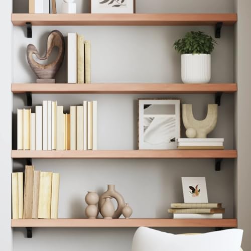 Light Brown Solid Wood Wall Shelf K59572