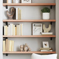 Light Brown Solid Wood Wall Shelf K59572
