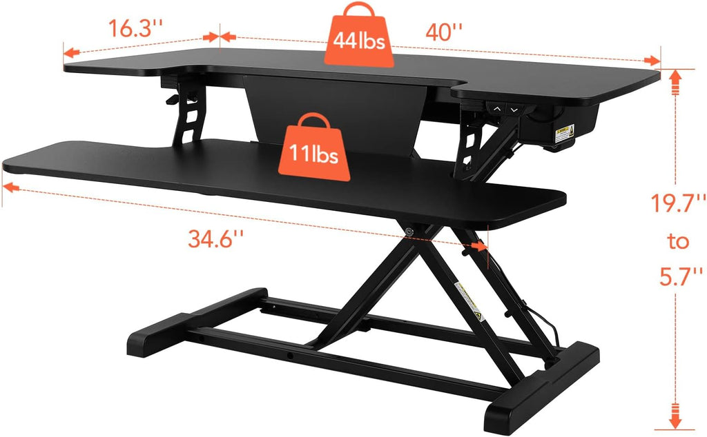 Electric Standing Desk Converter with Quick Release Keyboard Tray B21610