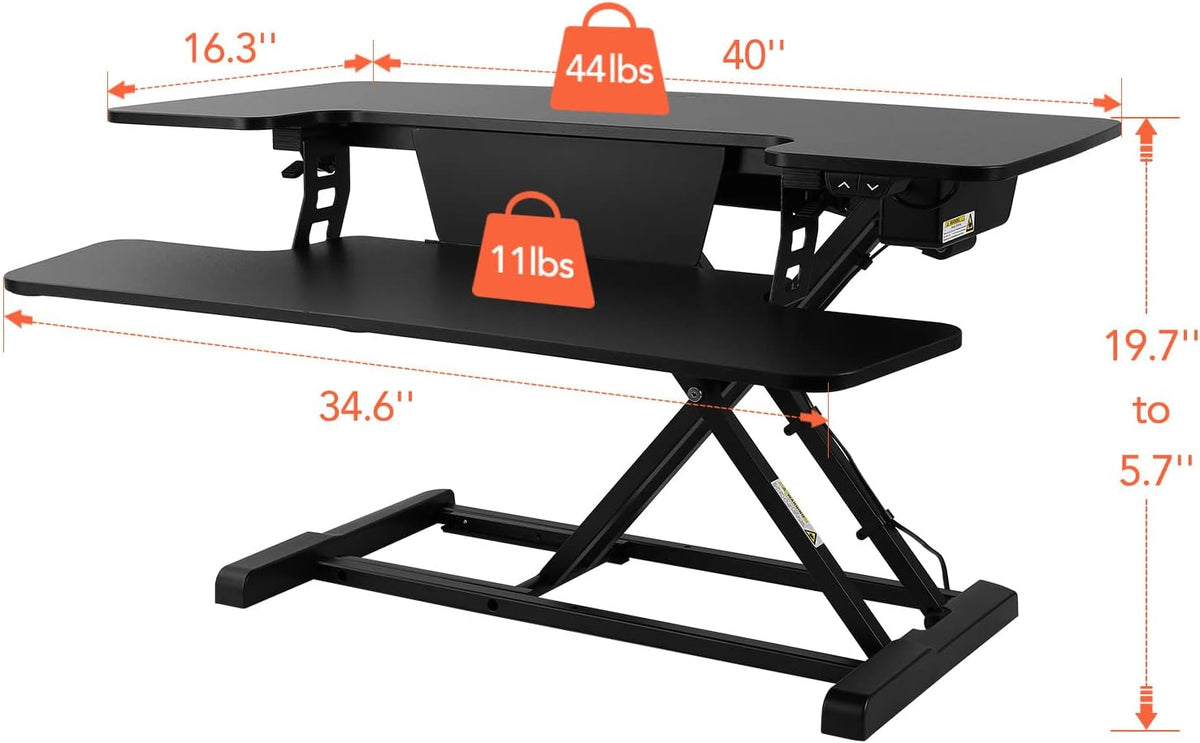 Electric Standing Desk Converter with Quick Release Keyboard Tray B21610