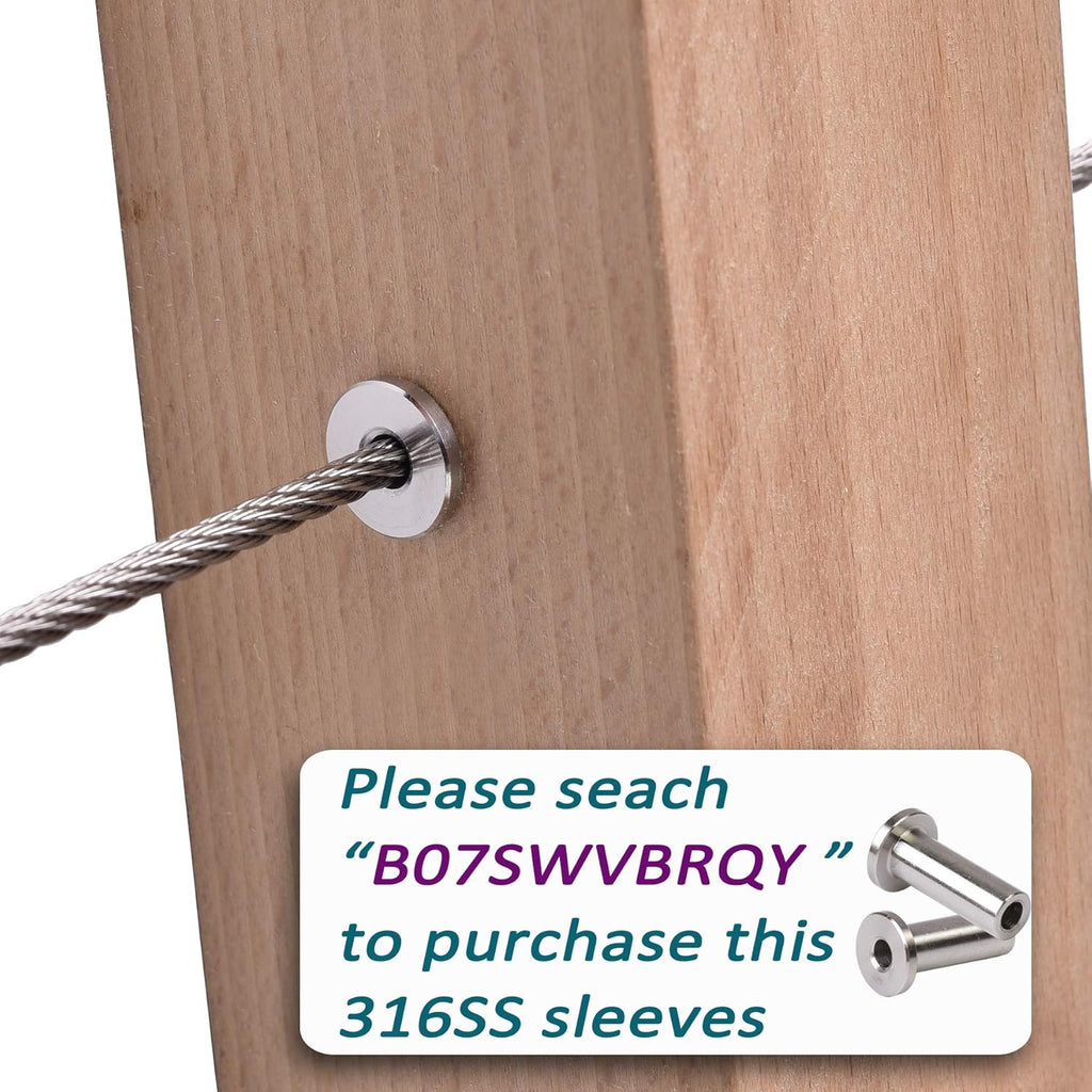 1/8 inch T316 Stainless Steel Wire Rope for Cable Railing, Marine Grade, 500FT, Pack of 2 M4624