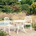 3 Piece Bistro Set Cast Aluminum White M4066