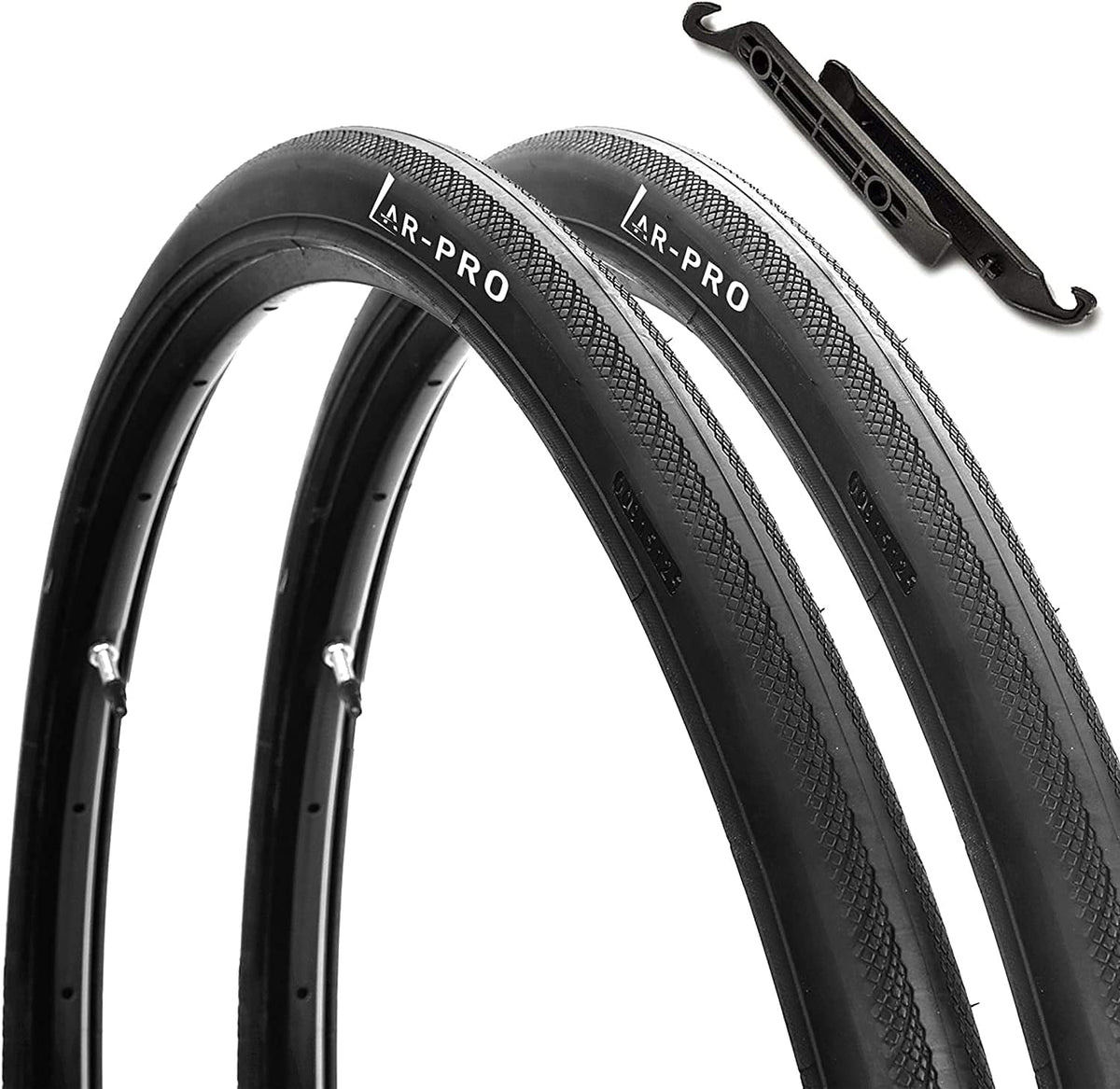 (2 Set) 28 Inches 700x23c Replacement Road Bike Tires and Inner Tubes with 48mm Reinforced Brass Presta Valves and 2 Tire Levers C693