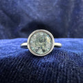 Solitaire Ring With Round Ice Blue Moissanite Diamond Bezel Set In Silver/Gold N1462