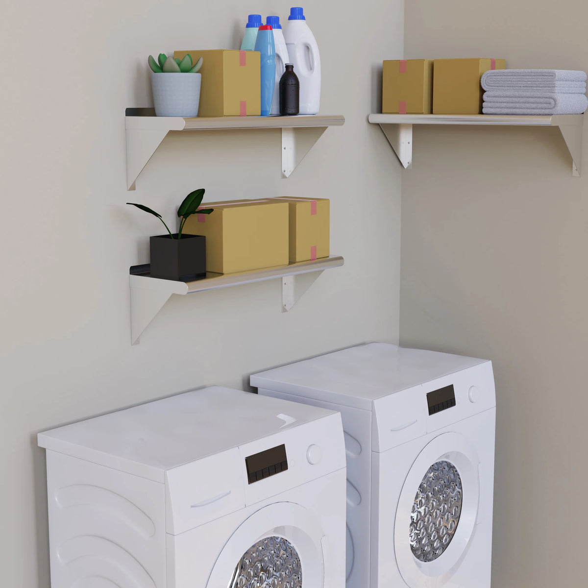 24" Long x 10" Deep Stainless Steel Wall Shelf M712