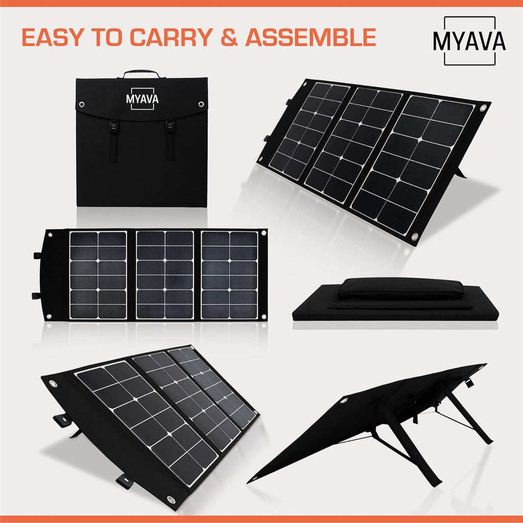 120W Monocrystalline Foldable Solar Panel with USB Ports, 18V DC Output G898