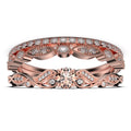 1.75 Carat Round Cut Morganite And Diamond Moissanite Engagement Ring in 10k Solid Rose Gold J511