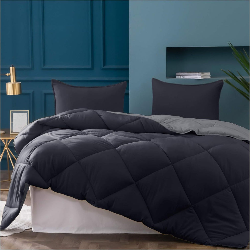 Twin Reversible Comforter Set with Down Alternative Filling A225