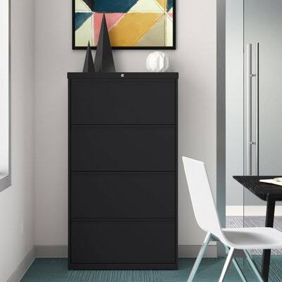 Black 4-Drawer Lateral Filing Cabinet W99841