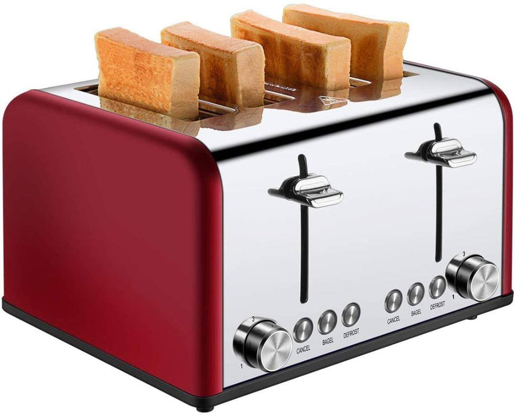 Red 4 Slice Stainless Steel Toaster R895