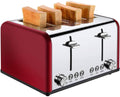 Red 4 Slice Stainless Steel Toaster R895